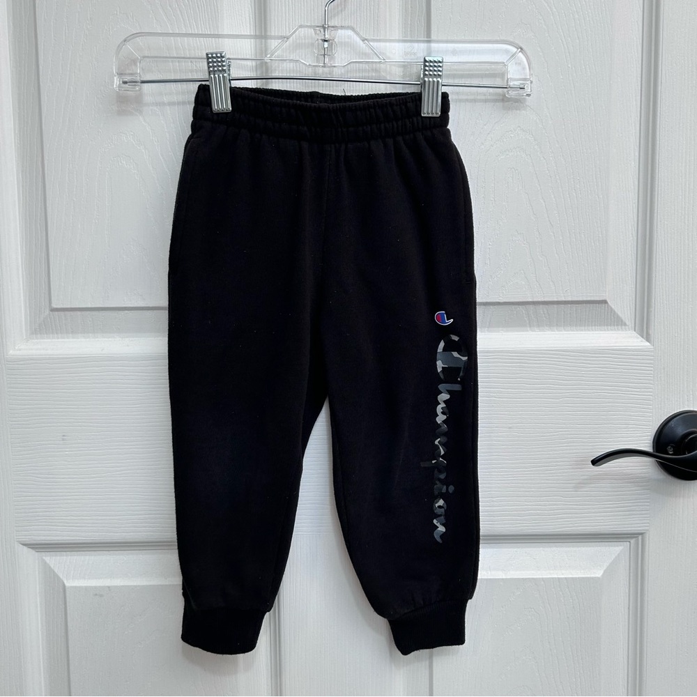 Champion Kids Black Sweatpants with Logo